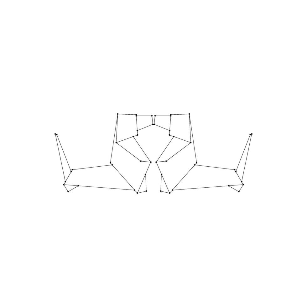 Pair Dog Polygonal Lines, can use for Logo, Pictogram, Animal Figure, Website, Apps, or Graphic Design Element. BW and Editable. vector