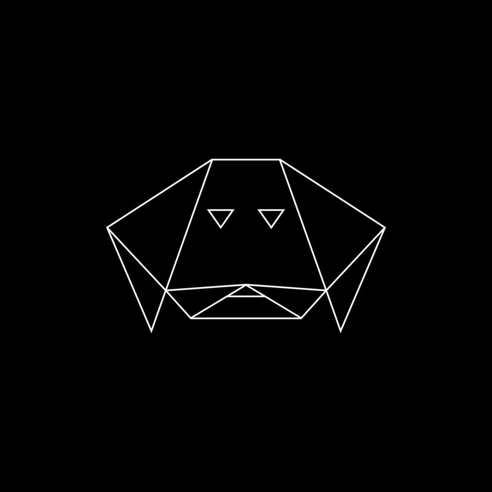 Dog Head Polygonal Lines, can use for Logo, Pictogram, Animal Figure, Website, Apps, or Graphic Design Element. BW and Editable. vector