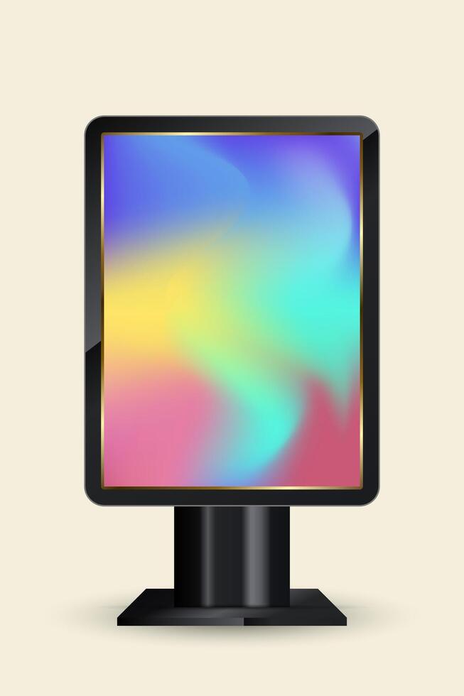 The Outdoor Led Screen Mockup Digital Stand Signage LED Display Mockup with Digital Stand, and the Outdoor Large LED Screen Mock up with black realistic stand . vector