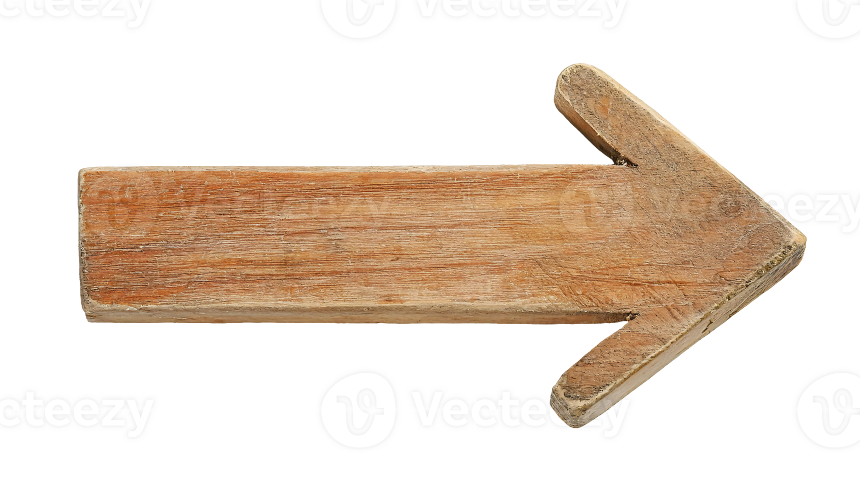 wooden arrow pointing right with rustic texture isolated on background png