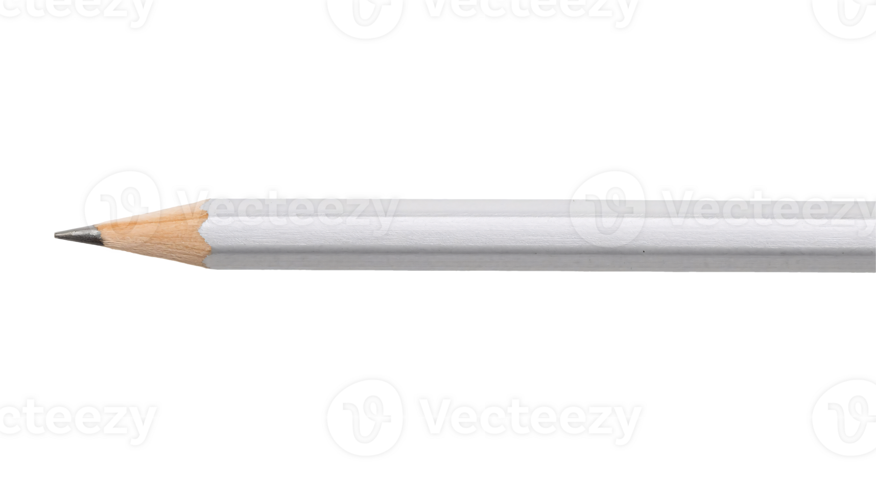 white wooden pencil with sharpened graphite tip, classic writing and drawing tool, isolated background png