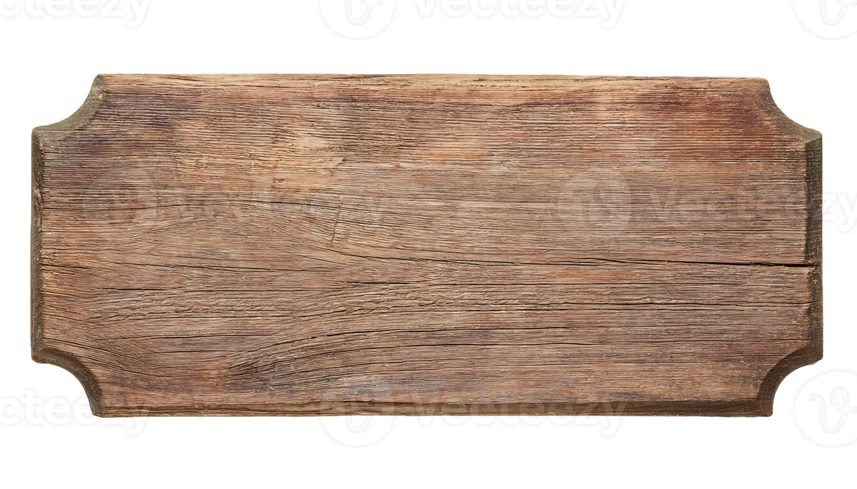 rectangular rustic wooden plaque with decorative edges and weathered texture isolated on background png