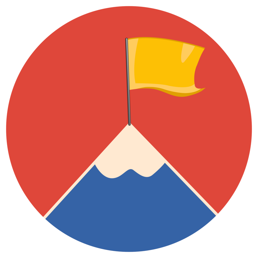 Mountain Peak Infographics with Flag Illustration. png