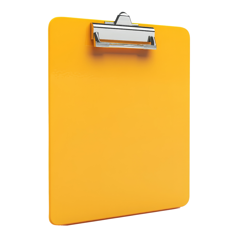 Clipboard with clip on the top of the yellow clipboard png