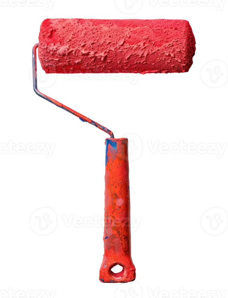 Red paint roller png