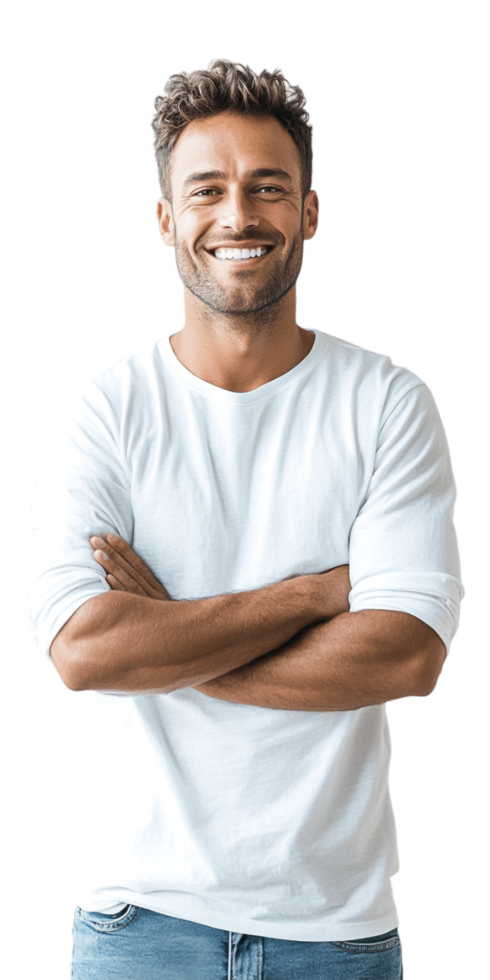 smiling man in white image png