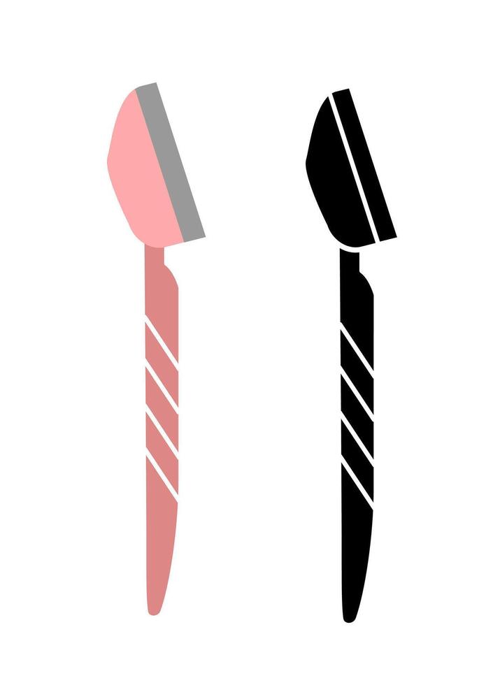eye brow razor with pink and black color themed of cosmetic beauty tool vector
