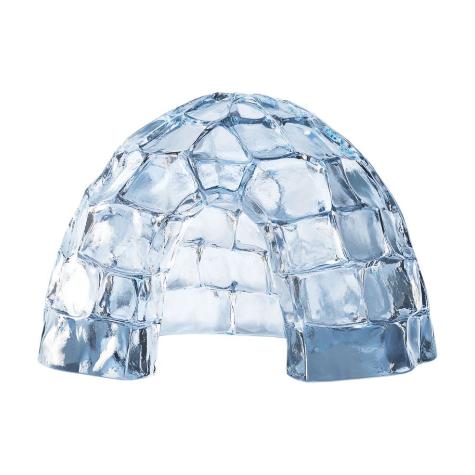 an snow igloo on a transparent background png