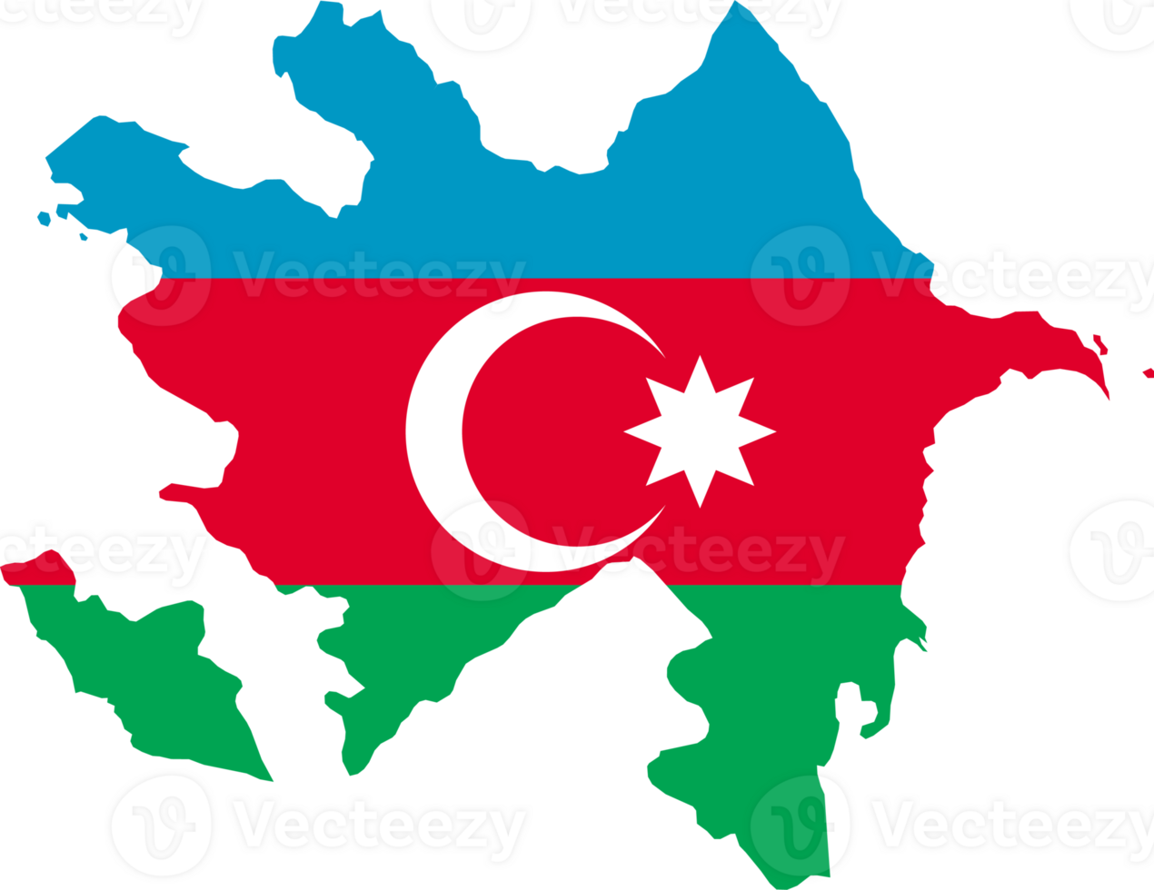 Azerbaijan fills with flag transparent map png
