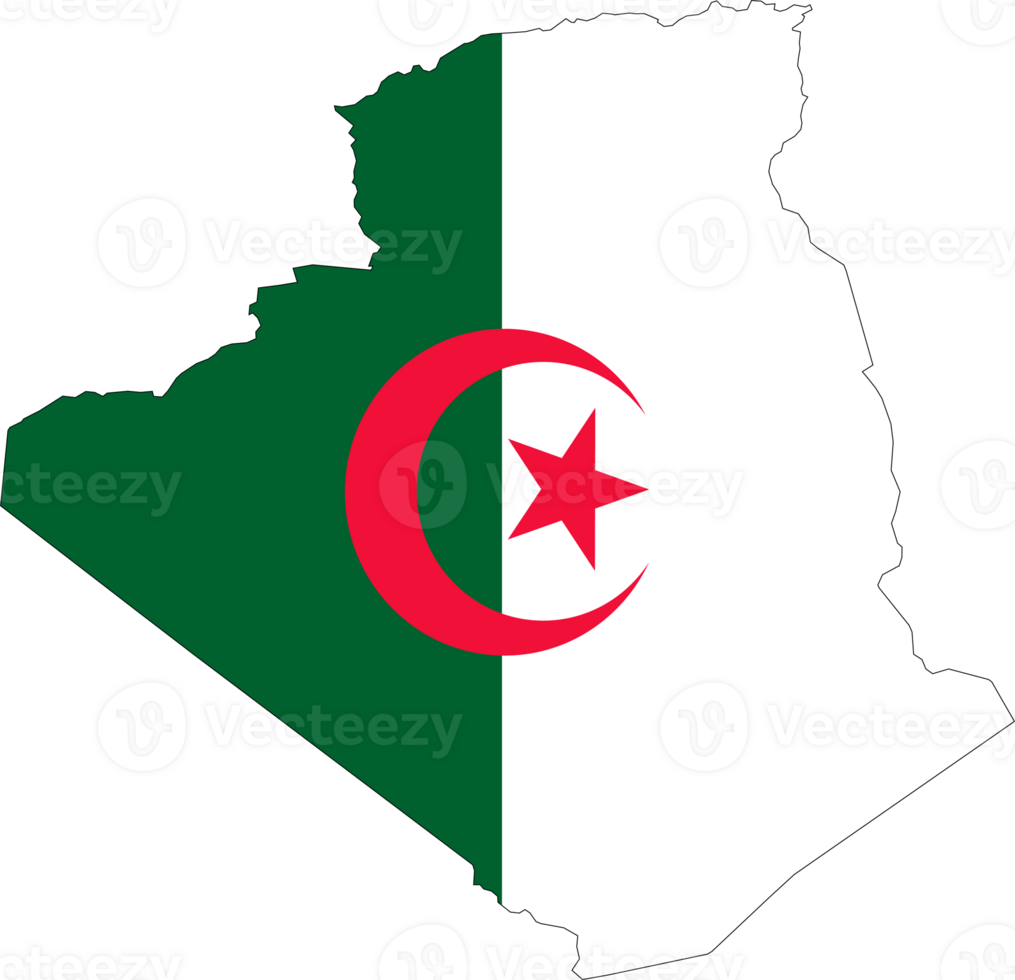 Algeria fills with flag transparent map png