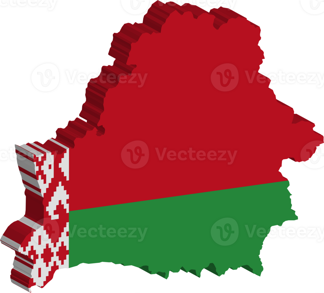 Belarus fills with flag and 3d transparent map png