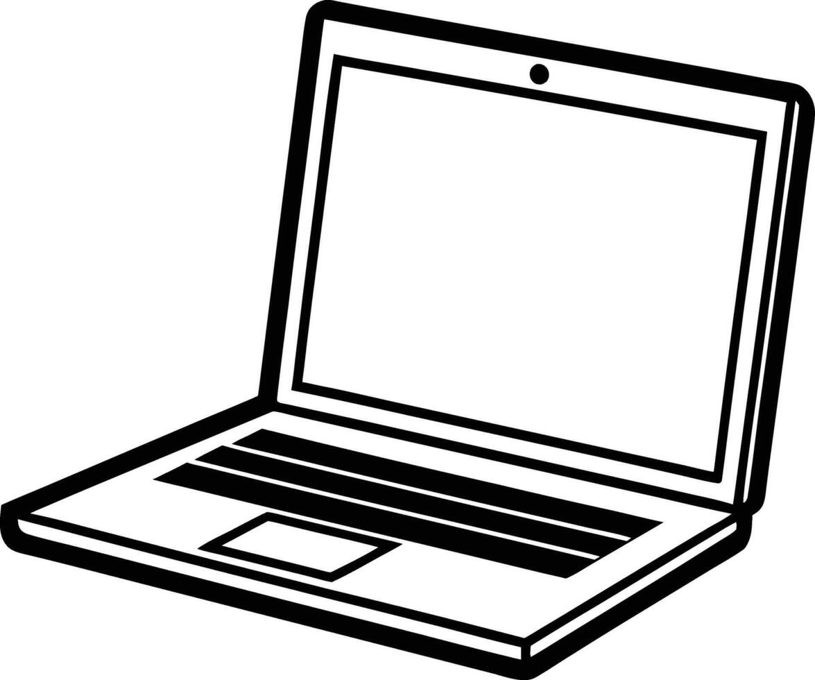 Wonderful Laptop line art illustration vector