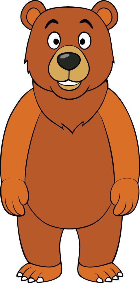 Grizzly Bear beautiful cartoon illustration vector
