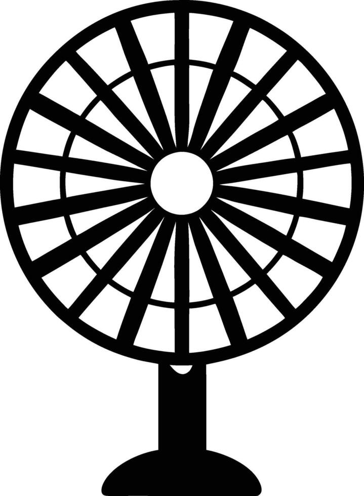 Silhouette illustration of table Fan vector