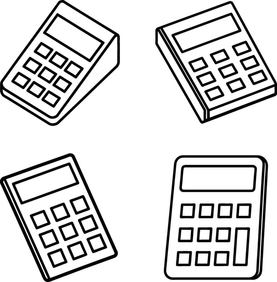 Calculators line art illustration vector