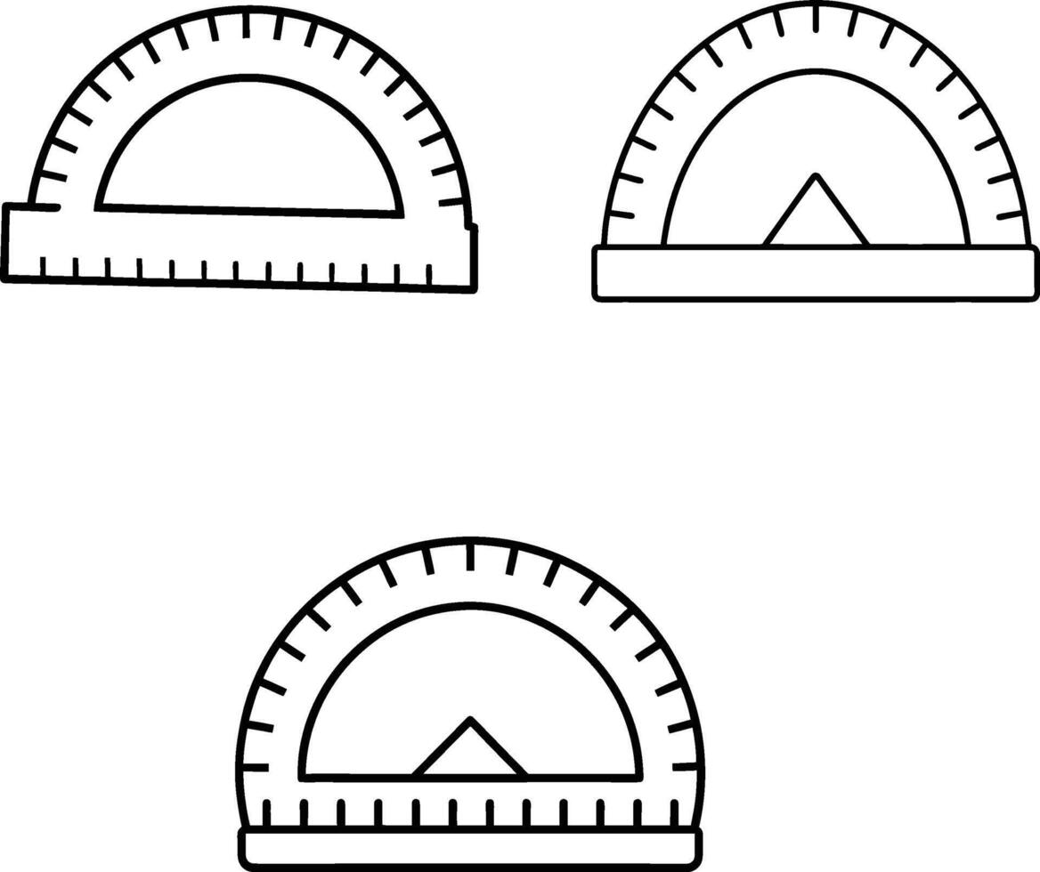 Protractor line art illustration. vector