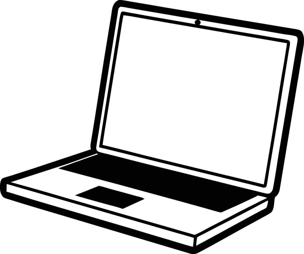 Laptop line art illustration vector