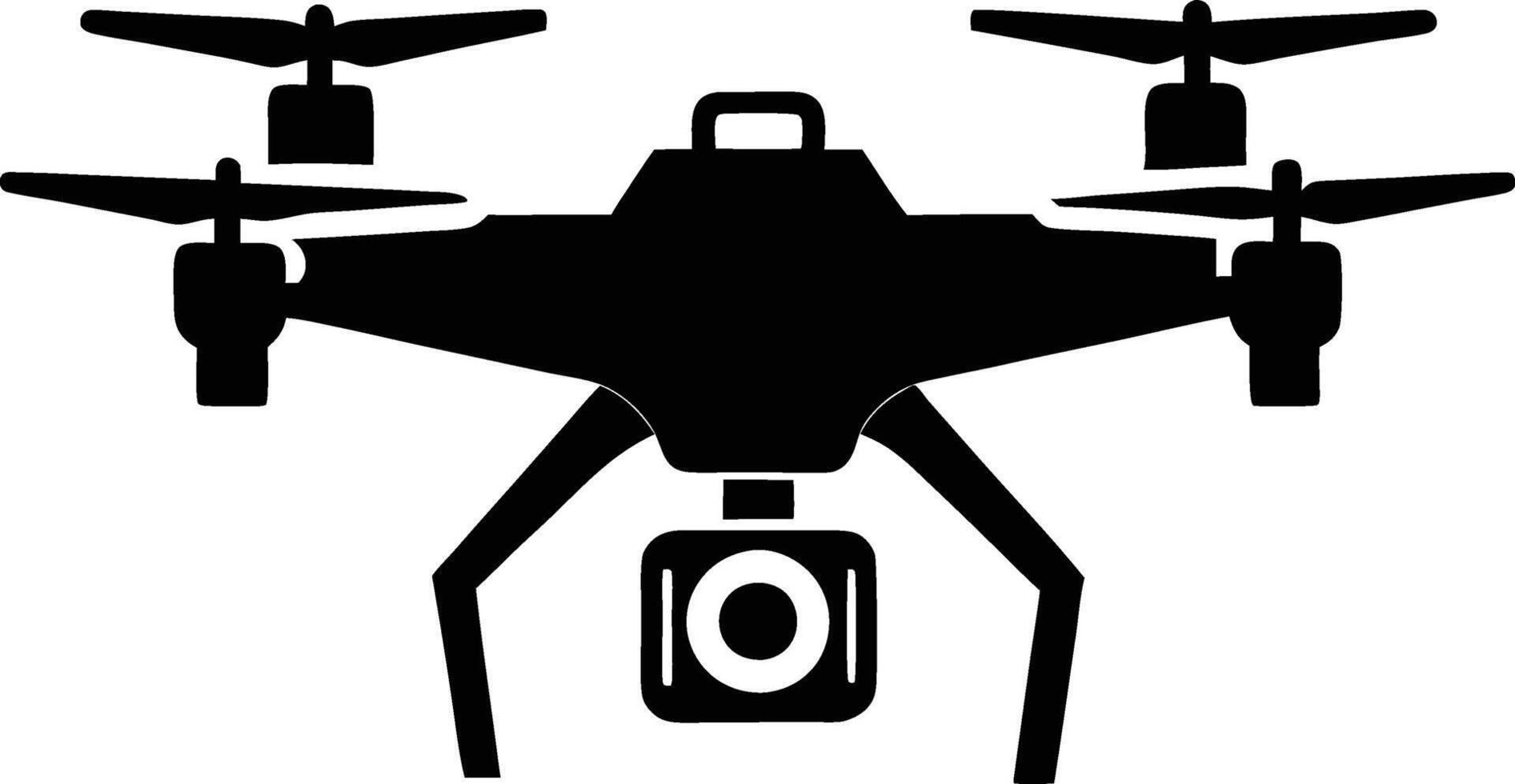 Minimalist Drone with Camera Silhouette Art vector