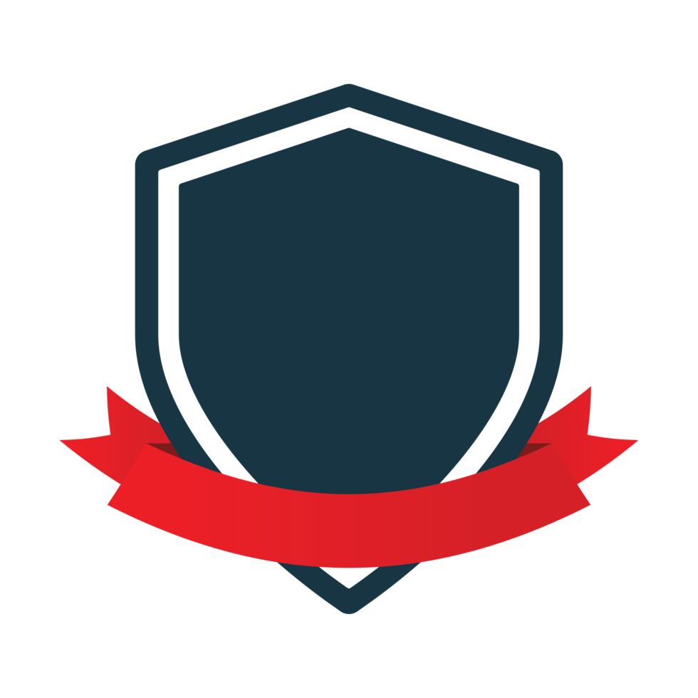 blank anniversary shield badge with red ribbon png