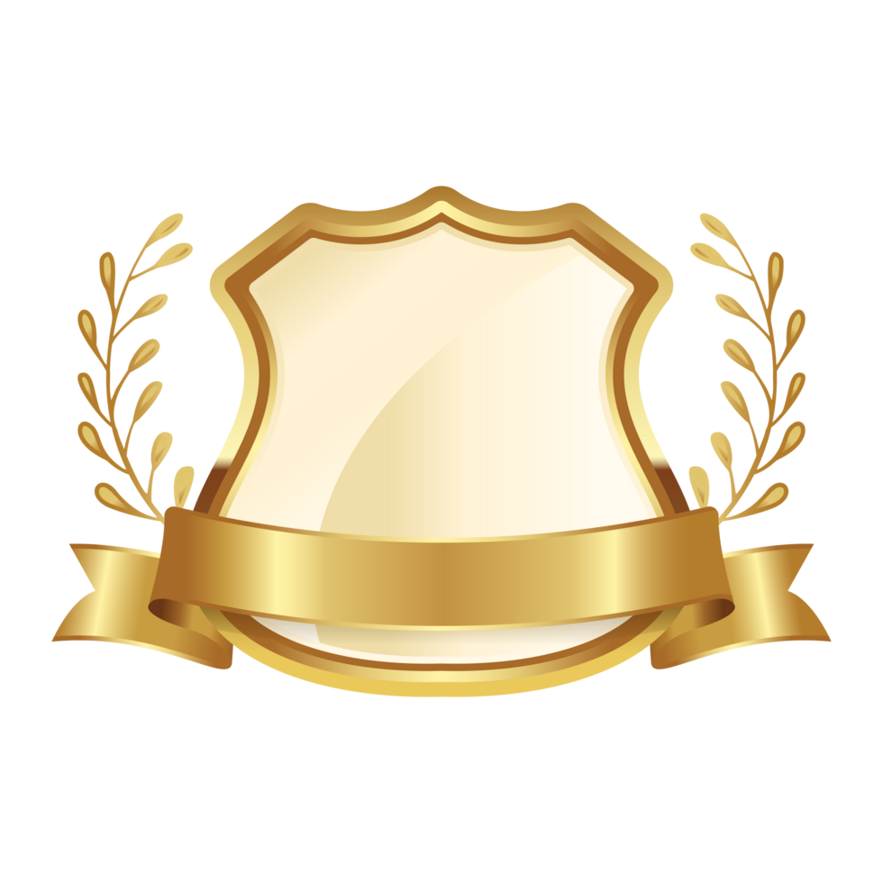 anniversary badge with gold ribbon png