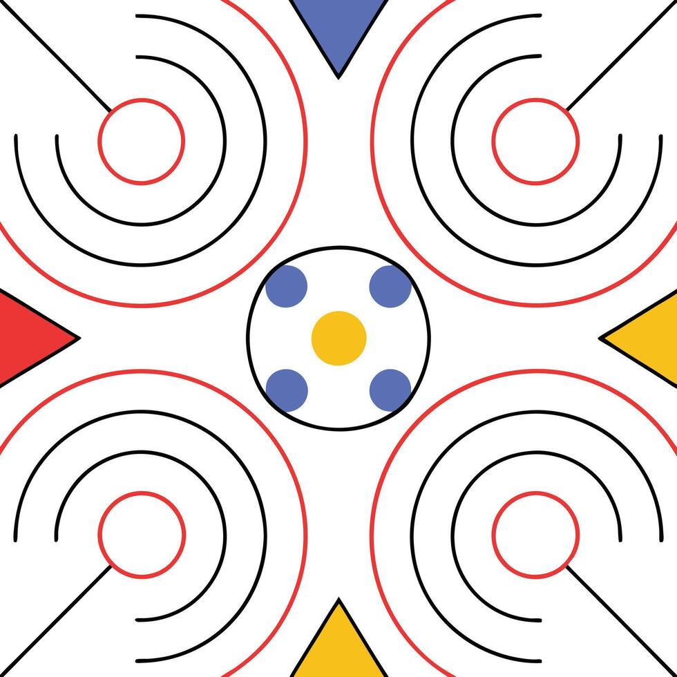 Abstract Geometric Design Circles, Triangles, and Concentric Patterns vector