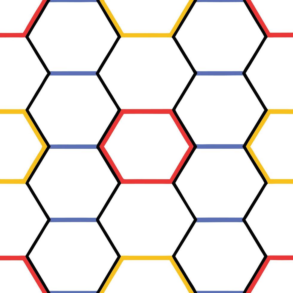 Abstract Hexagon Geometric Pattern Colorful, Modern, Seamless Design vector