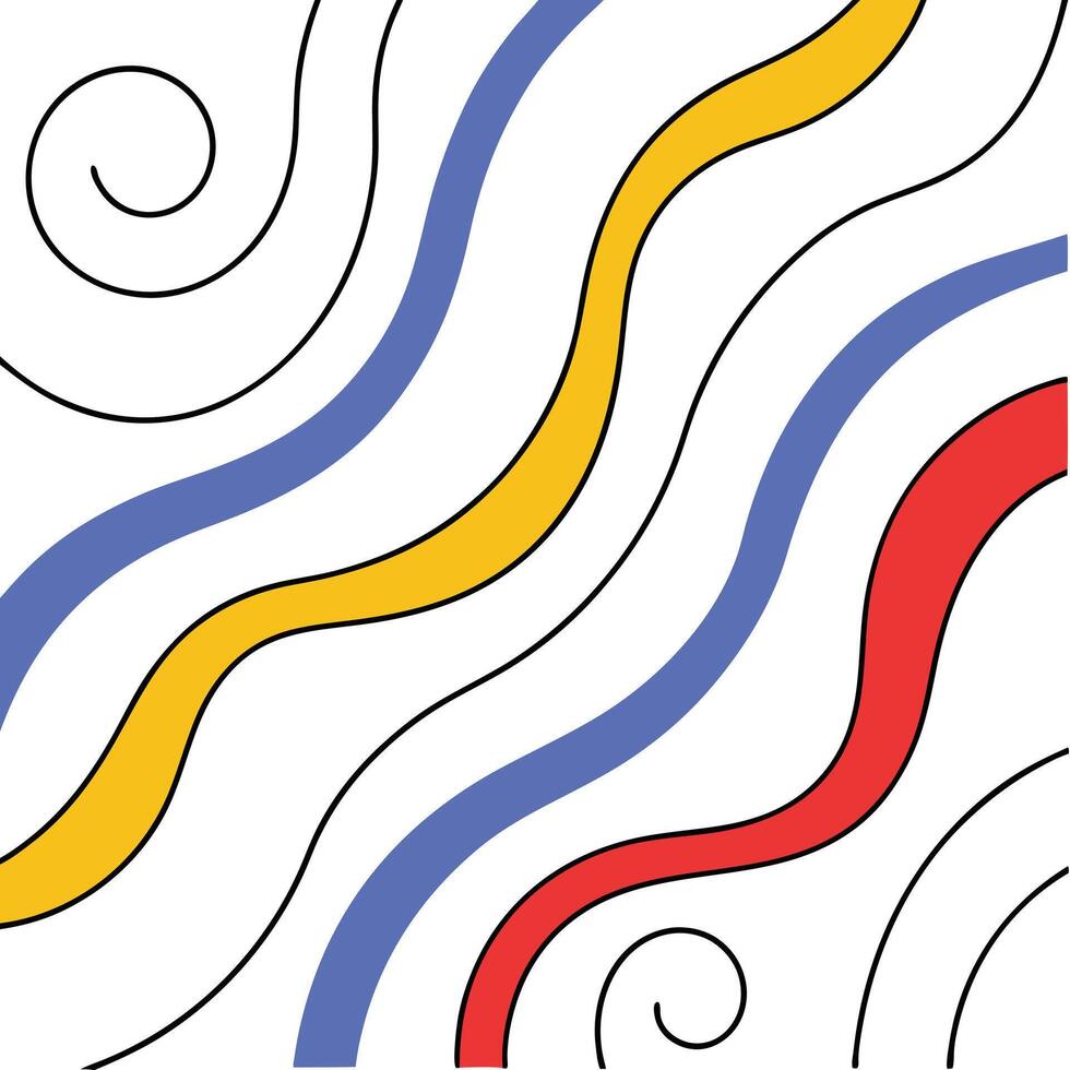 Abstract Colorful Wave Pattern Design Swirls, Lines, and Curves vector