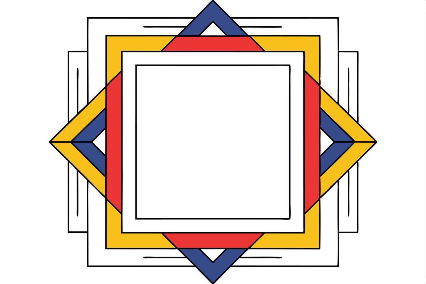 Geometric Abstract Frame Colorful Square Border Design vector