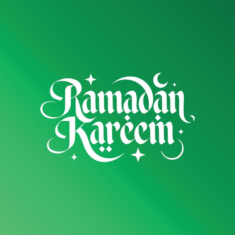 Ramadan Kareem Calligraphy on green background vector