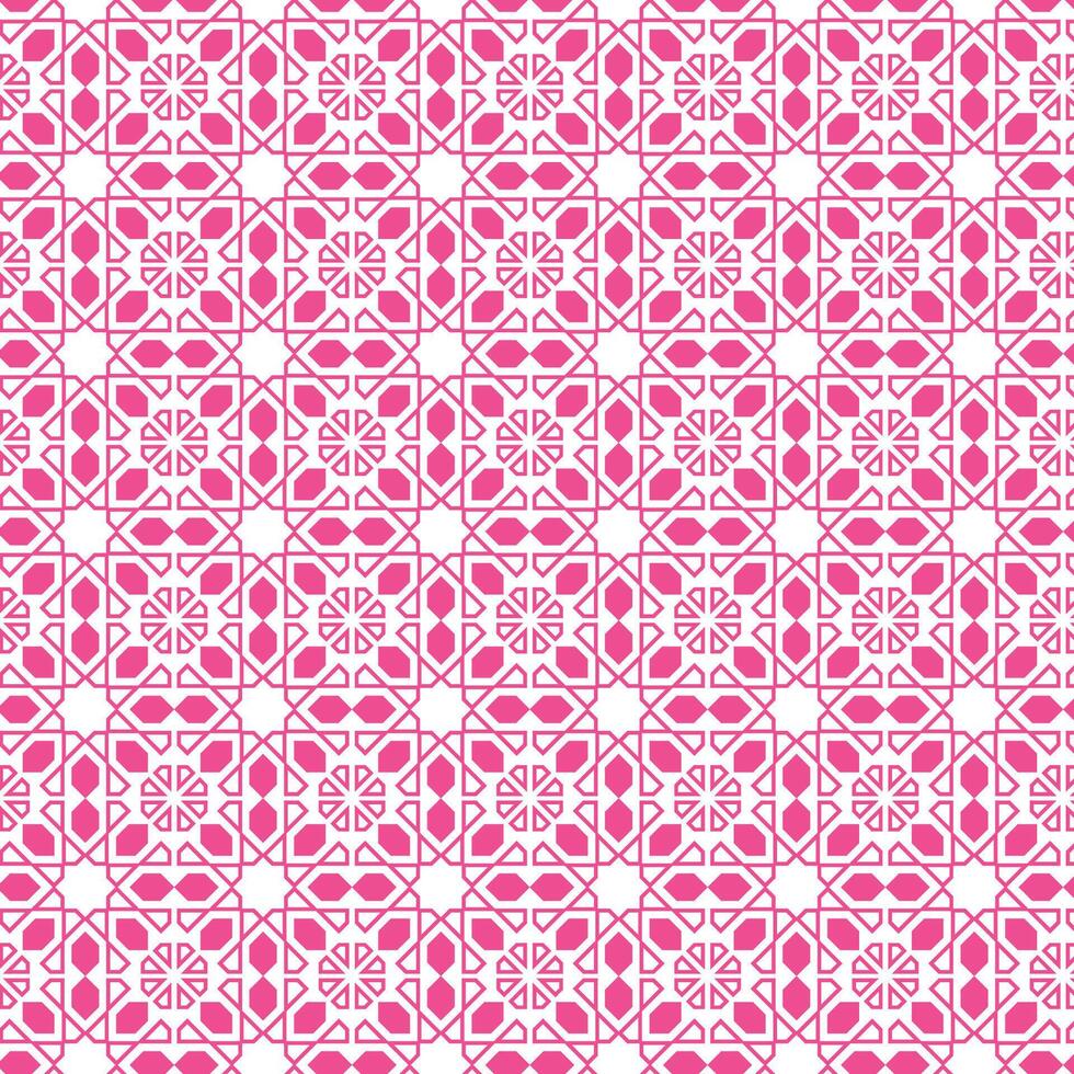 Pink Geometric Islamic Pattern vector