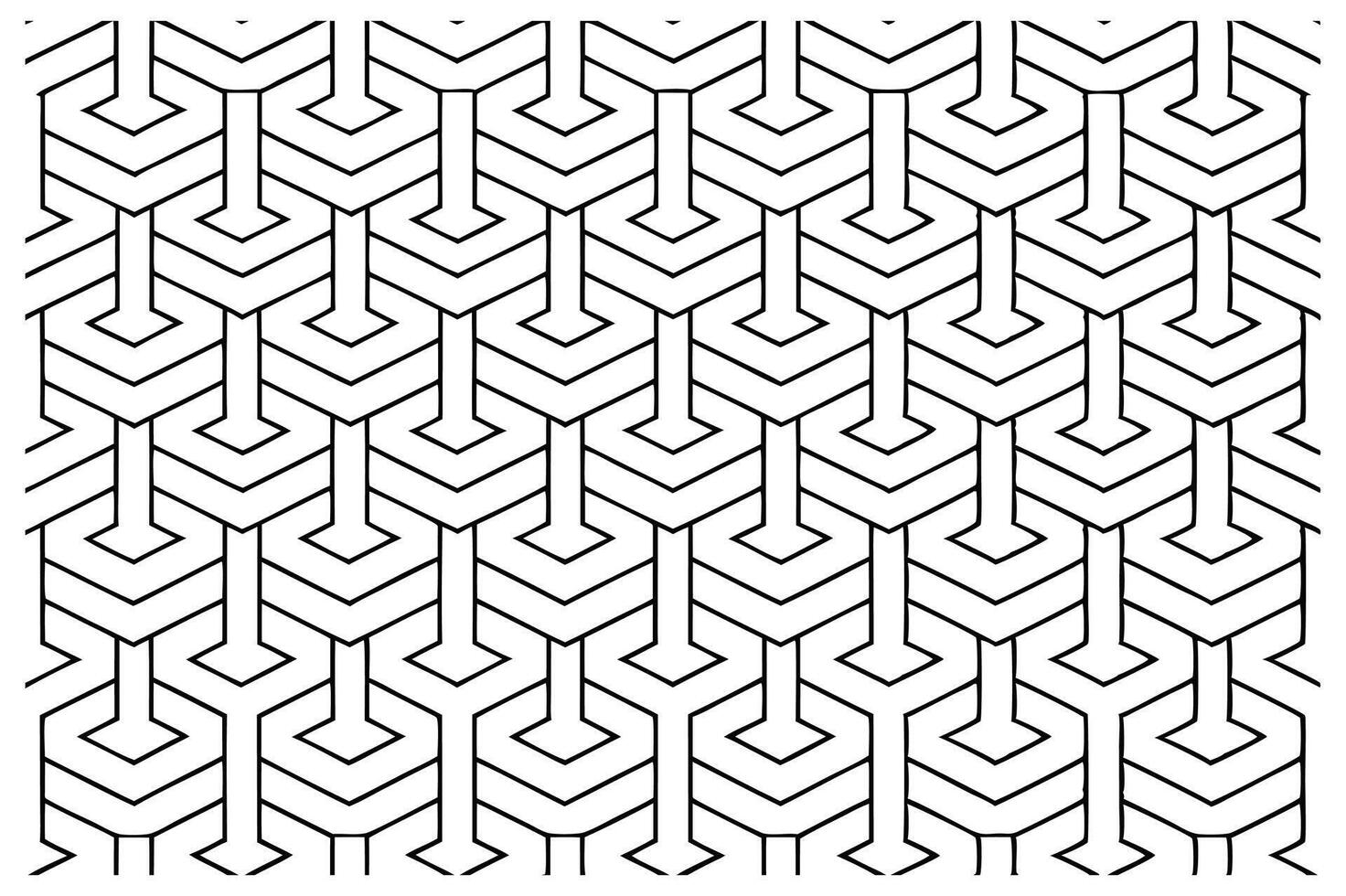 Geometric Art Deco Style Pattern with Interlocking Cubes vector