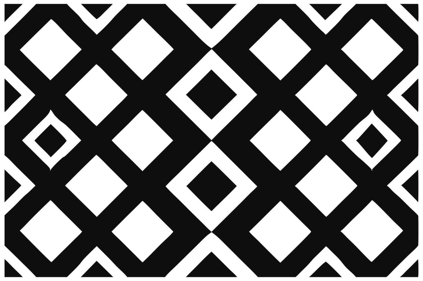 Black and White Geometric Pattern with Diamond Shapes vector