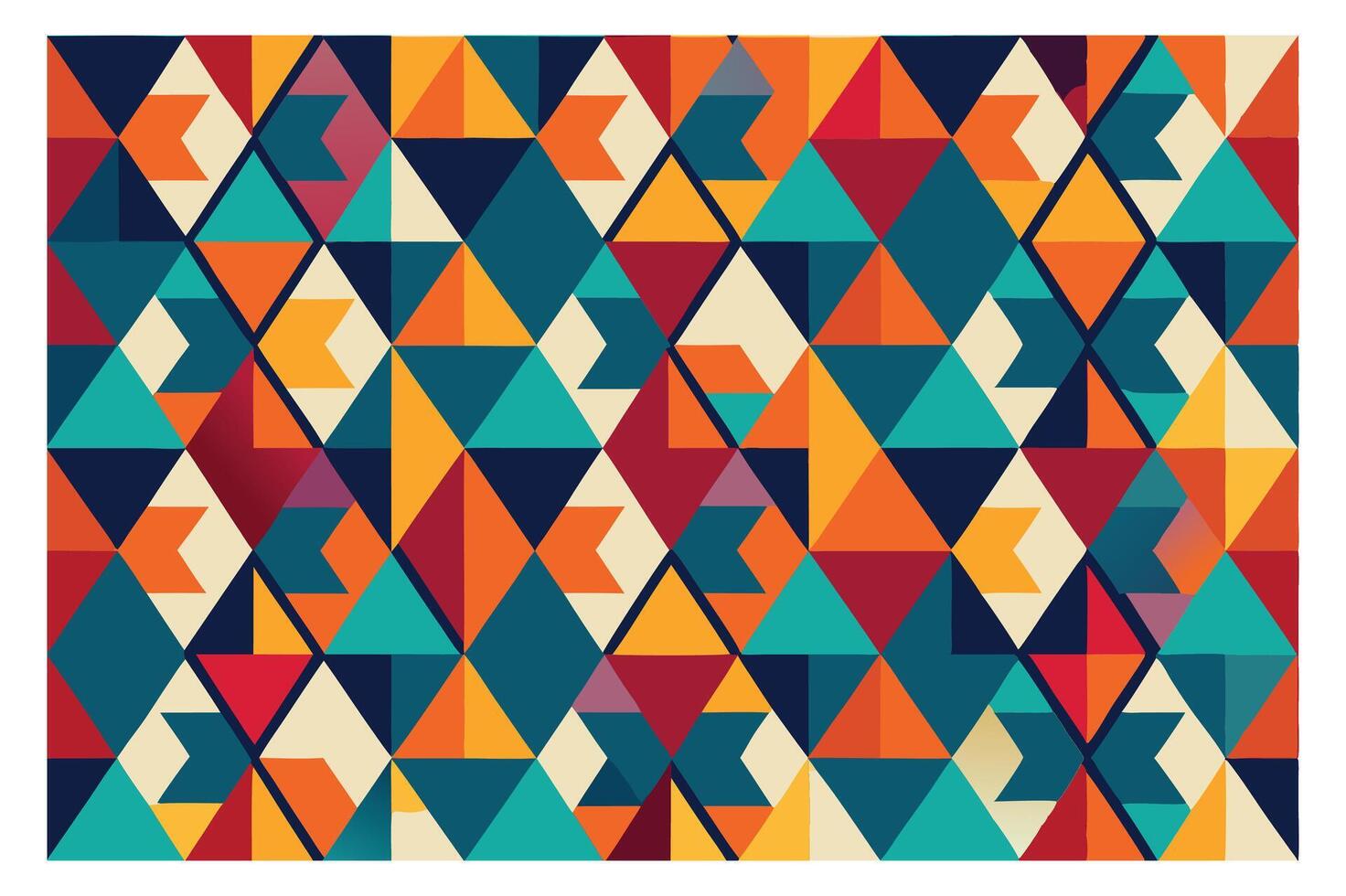 Vintage-Inspired Colorful Geometric Triangle Design vector