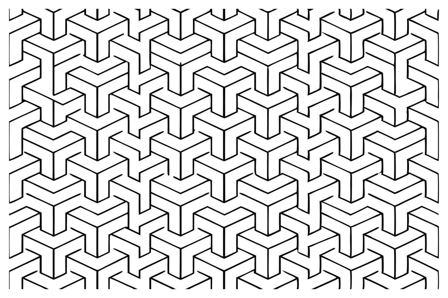 Abstract Interlocking Cube Pattern in Art Deco Style vector