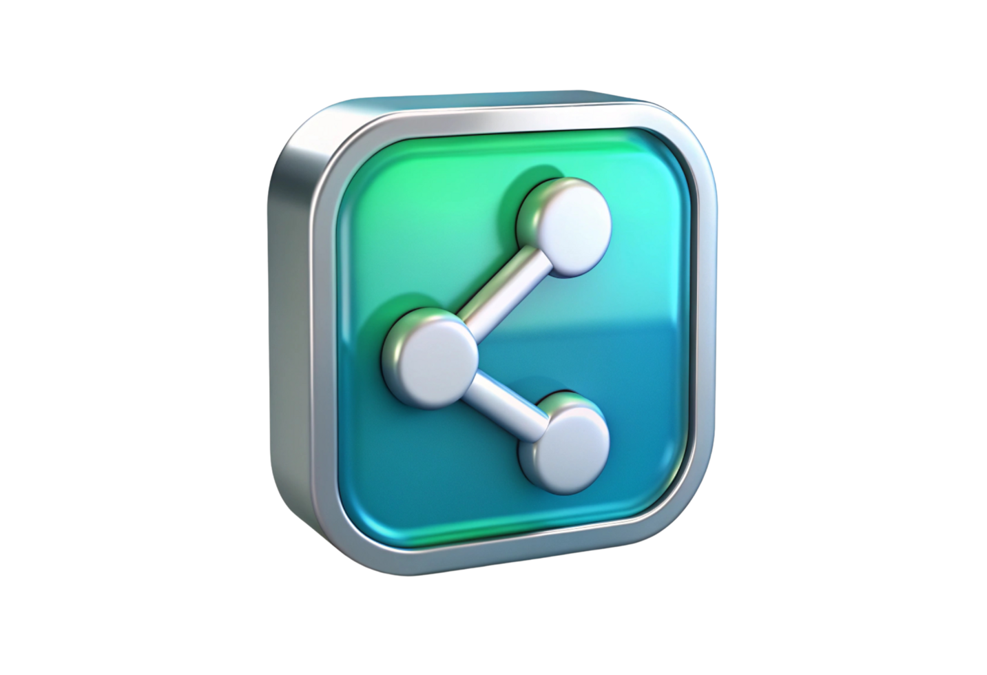a blue and green icon with a link png