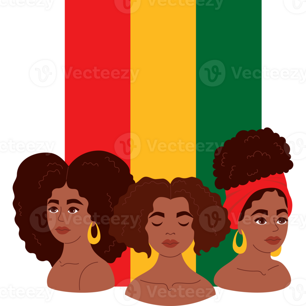 Black History Month. Cute African American Women png