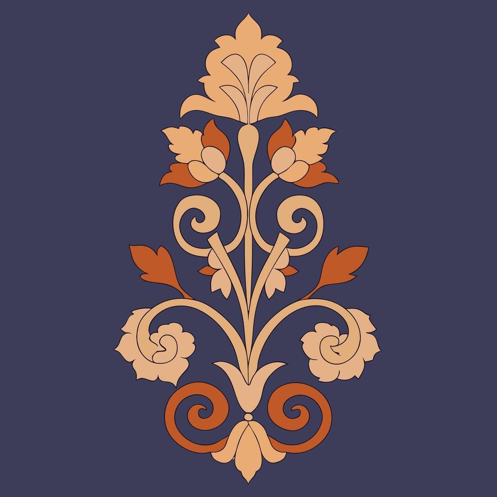 Floral Silhouette Design in Black and White vector