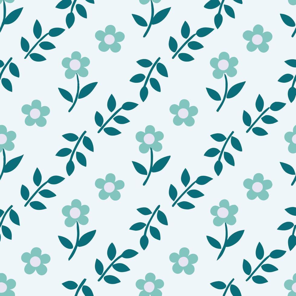 Handmade Black and White Silhouette Flower Design. vector