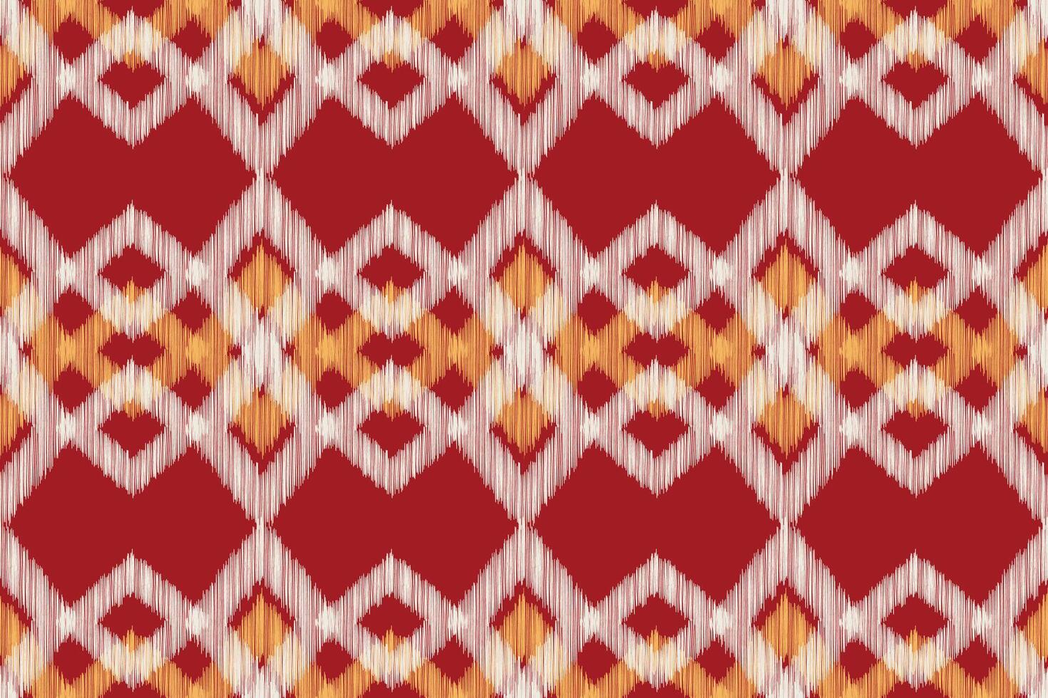 Ethnic pattern red color background decor ikat design fabric pattern decor. vector