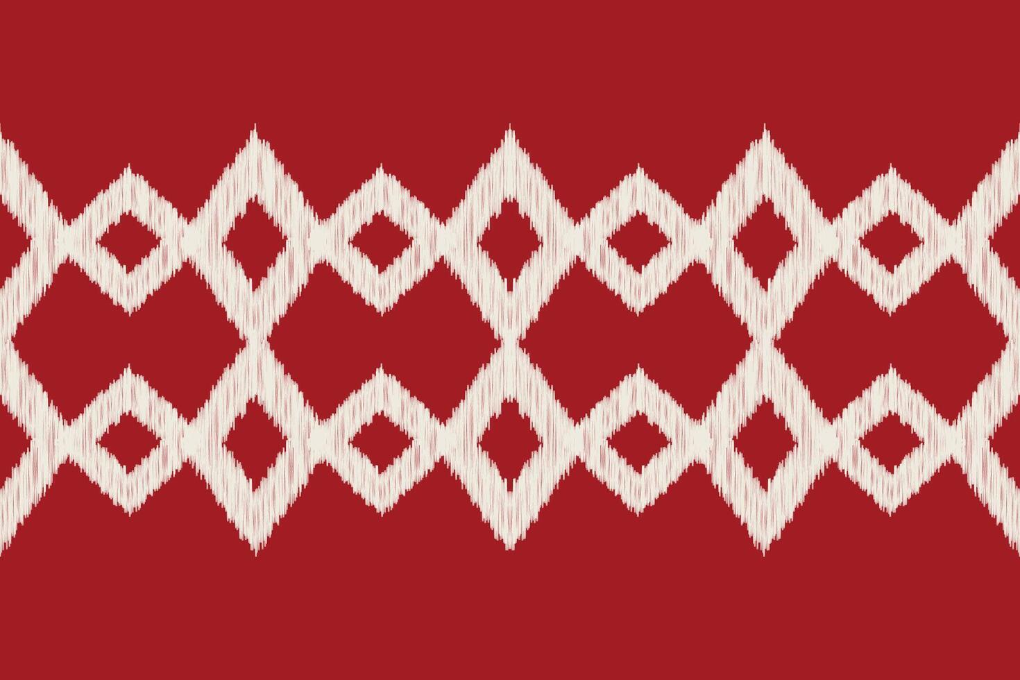 Ikat ethnic pattern red color background decor ikat design wallpaper. vector