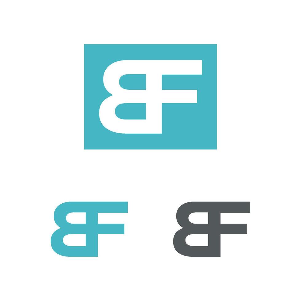Set B F or F B Letter Logo Template Illustration Design.. vector