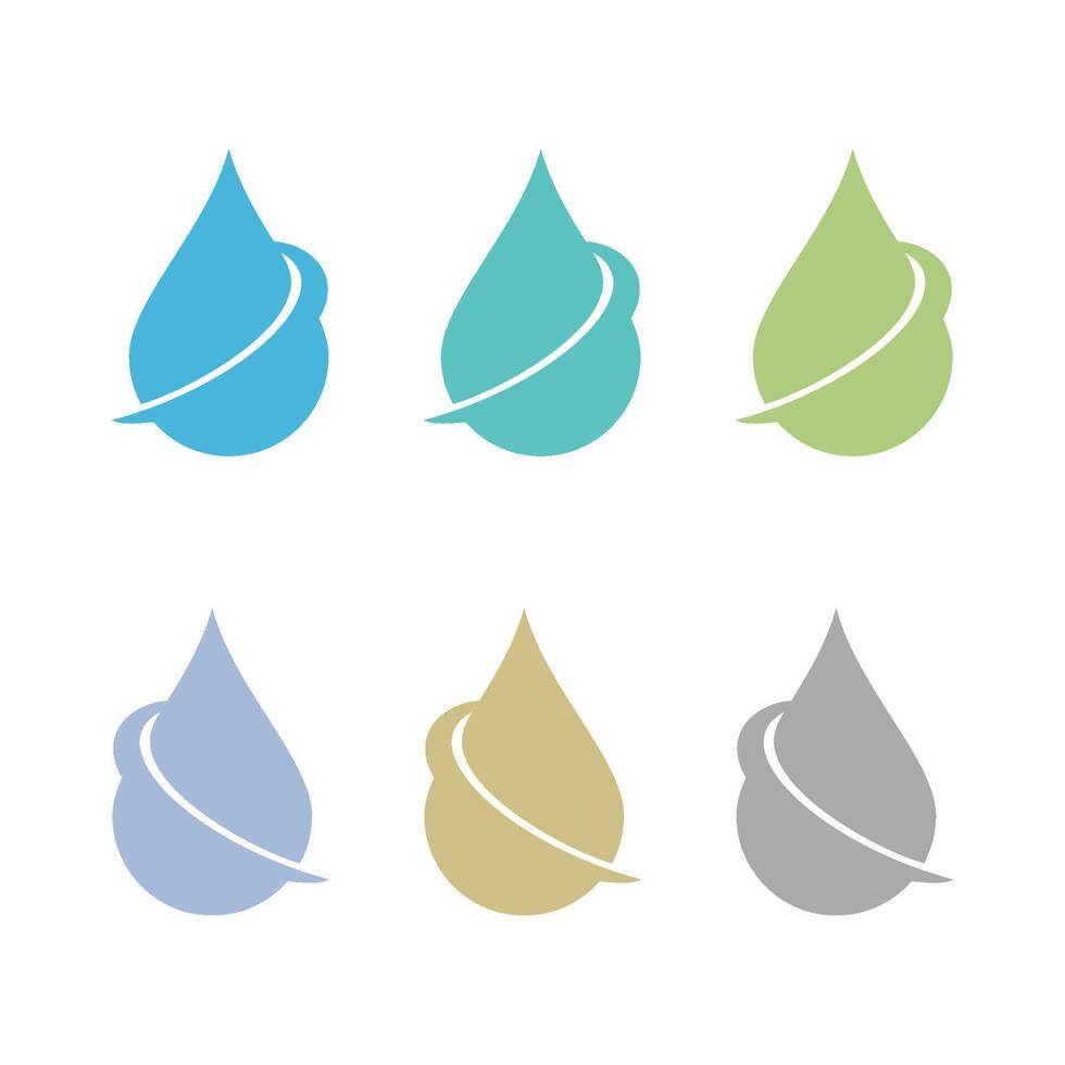 set Swoosh and Drop Water Logo Template Illustration Design. EPS 10. vector