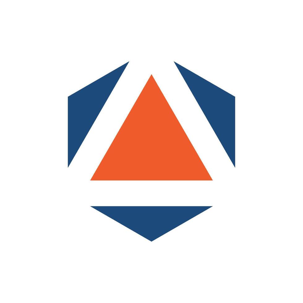 Triangle inside Hexagon Shape logo template Illustration Design. EPS 10. vector