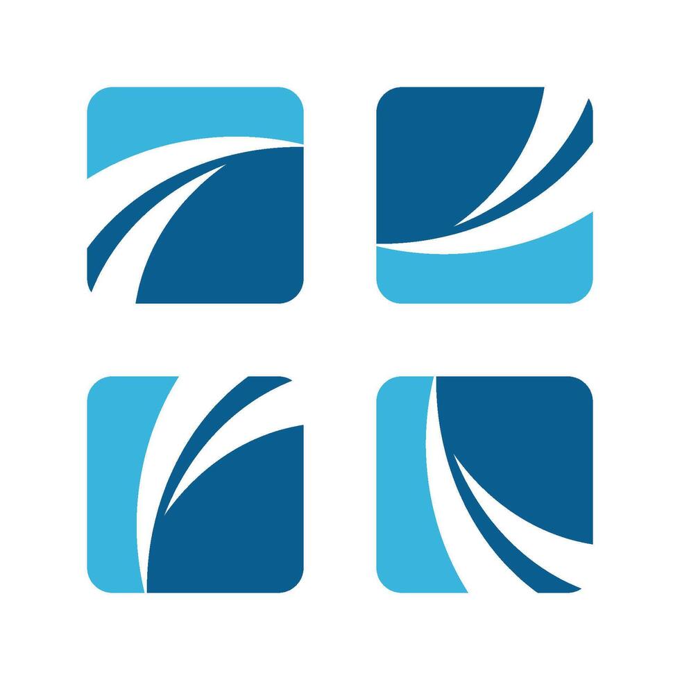 Abstract Swoosh in Square Logo Template Illustration Design. EPS 10. vector