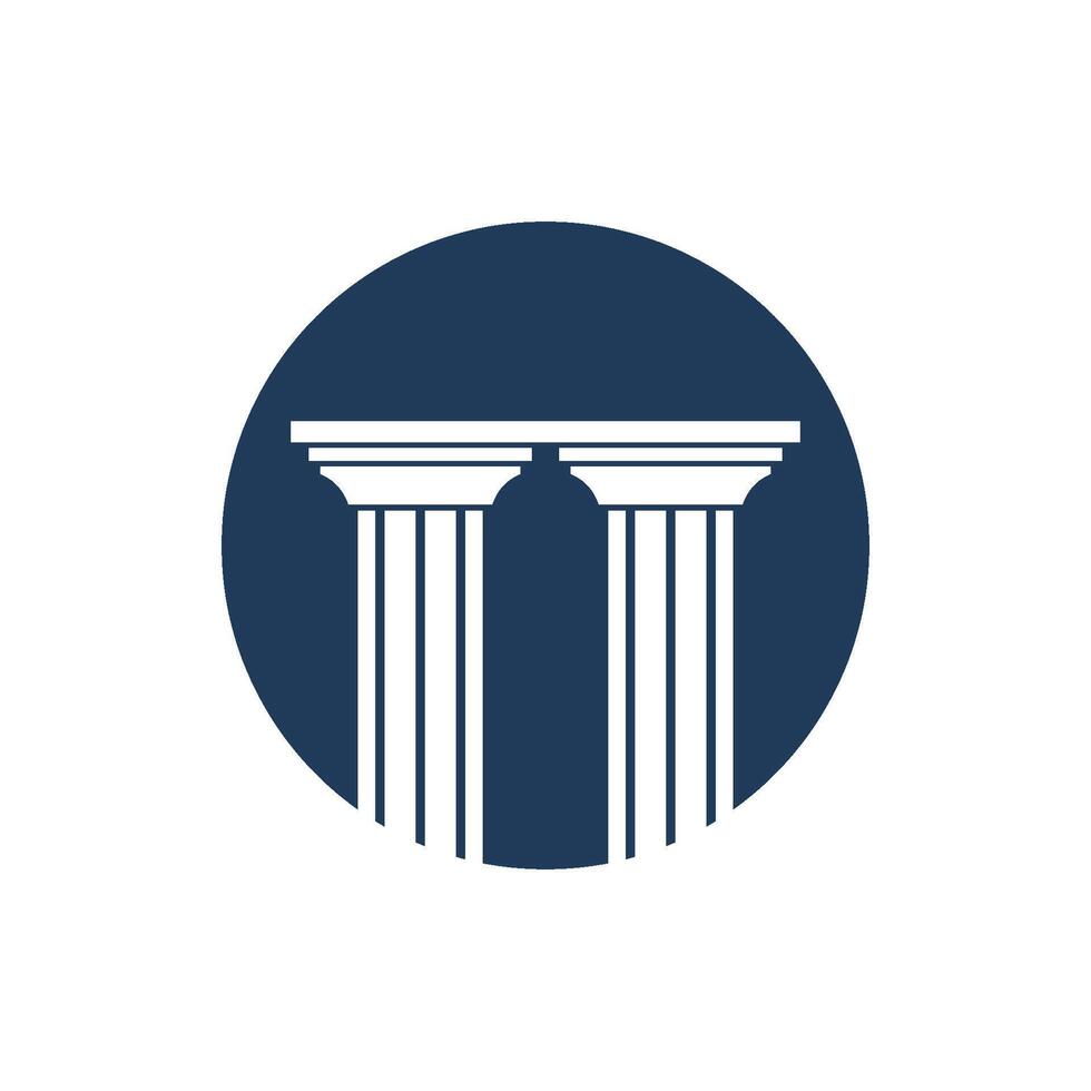 Negative Space Pillar Law Office Logo Template Illustration Design. EPS 10. vector