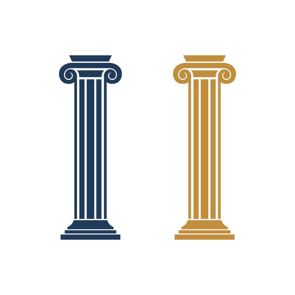 2 Set Pillar Law Office Logo Template Illustration Design. EPS 10. vector