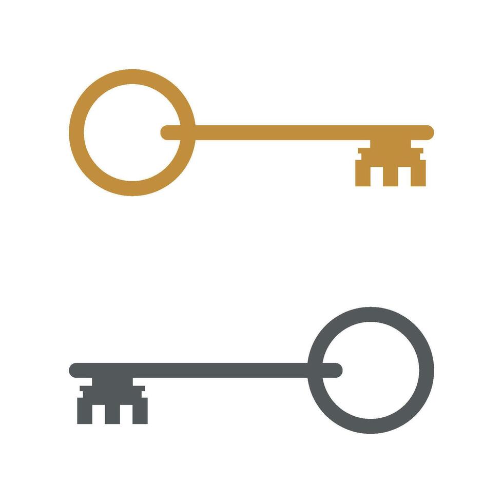 Grey and Gold Classic Key Icon Logo Template Illustration Design. EPS 10. vector