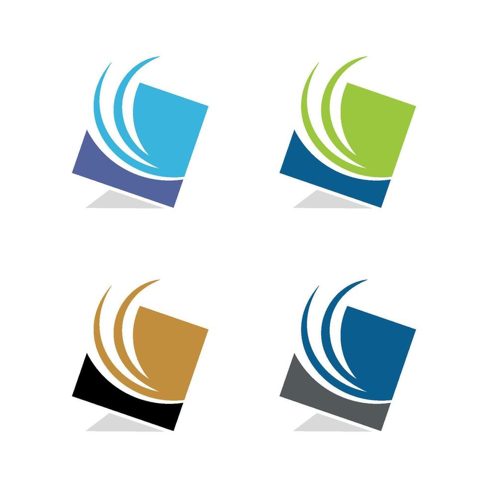 Set Swoosh in Square Logo Template Illustration Design. EPS 10. vector