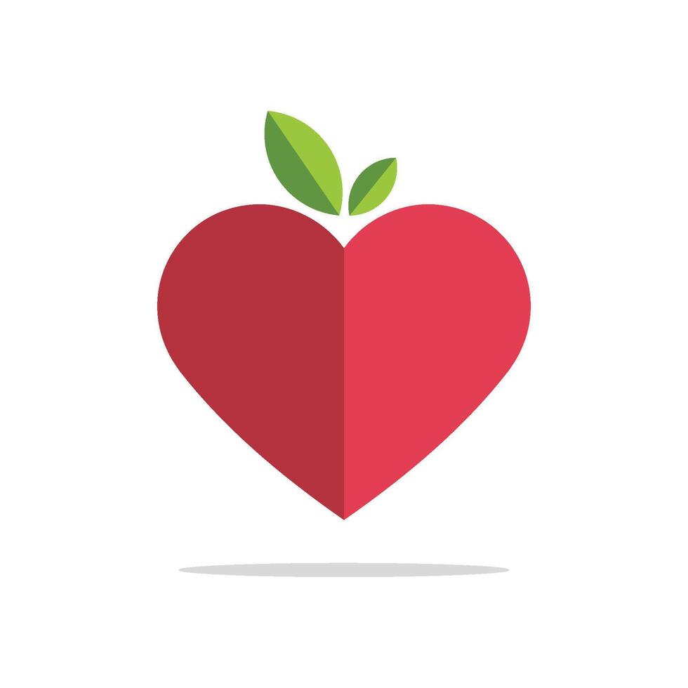 Pink Heart Love Fruit Logo Template Illustration Design. EPS 10. vector