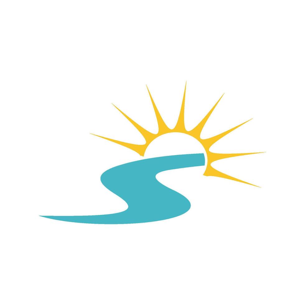 S Letter River and Sun Logo Template Illustration Design. EPS 10. vector